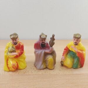 Vintage 1950's Miniature 3" Blow Molds-Set Of 3 Nativity Wisemen - Three Kings
